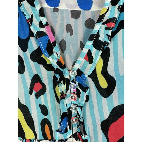 Jayshree Dalal Fiji 2 A-Line Dress Black Blue Retail Medium $125.00 - Picture 9 of 13